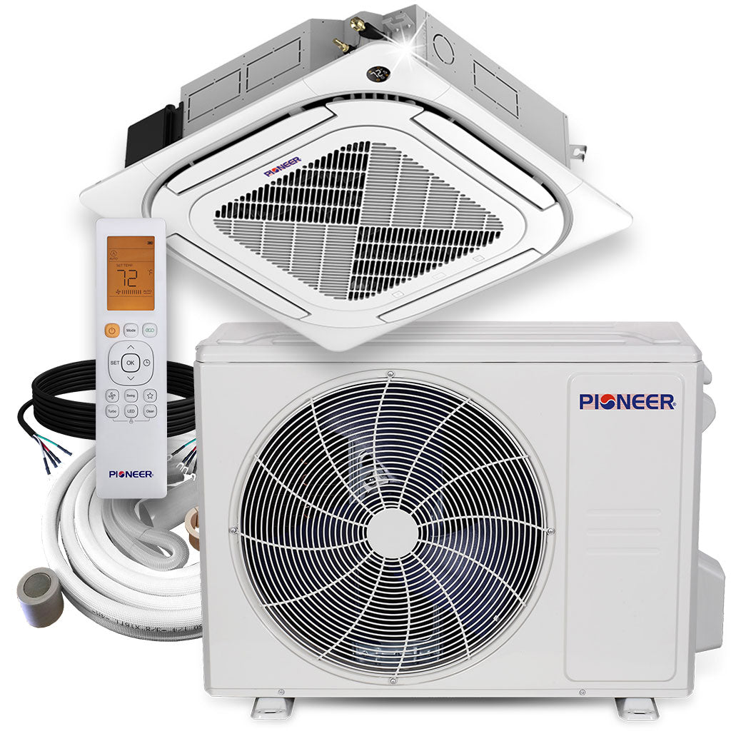 Pioneer® 24,000 BTU Ceiling Cassette Mini-Split AC Heat Pump