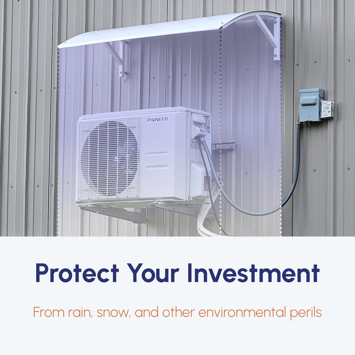 Split Unit Enclosure EliteGuard™ Outdoor Metal Shelter for Mini Split Condensing Units ...