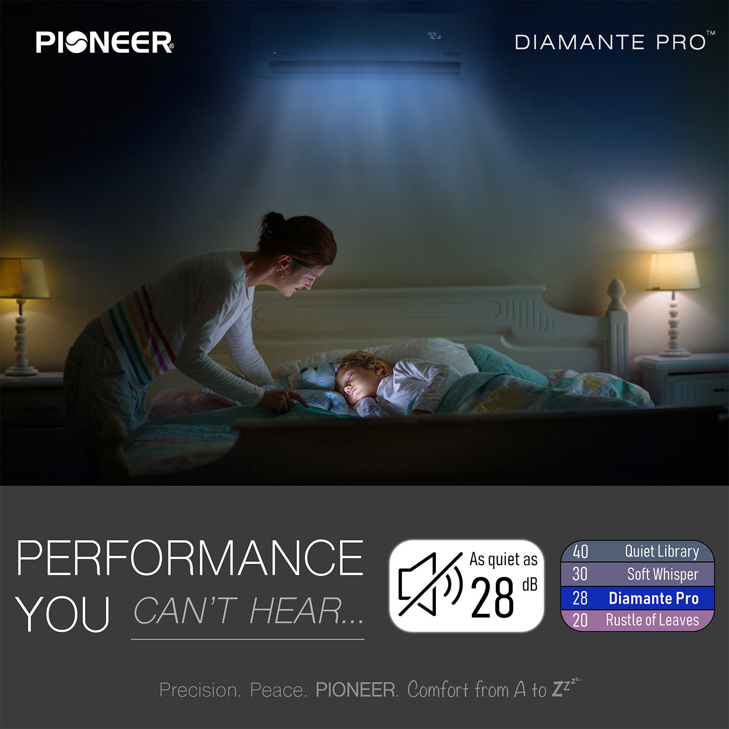 Pioneer® Diamante Pro™ 18,000 BTU 21 SEER2 230V High-Wall Ductless