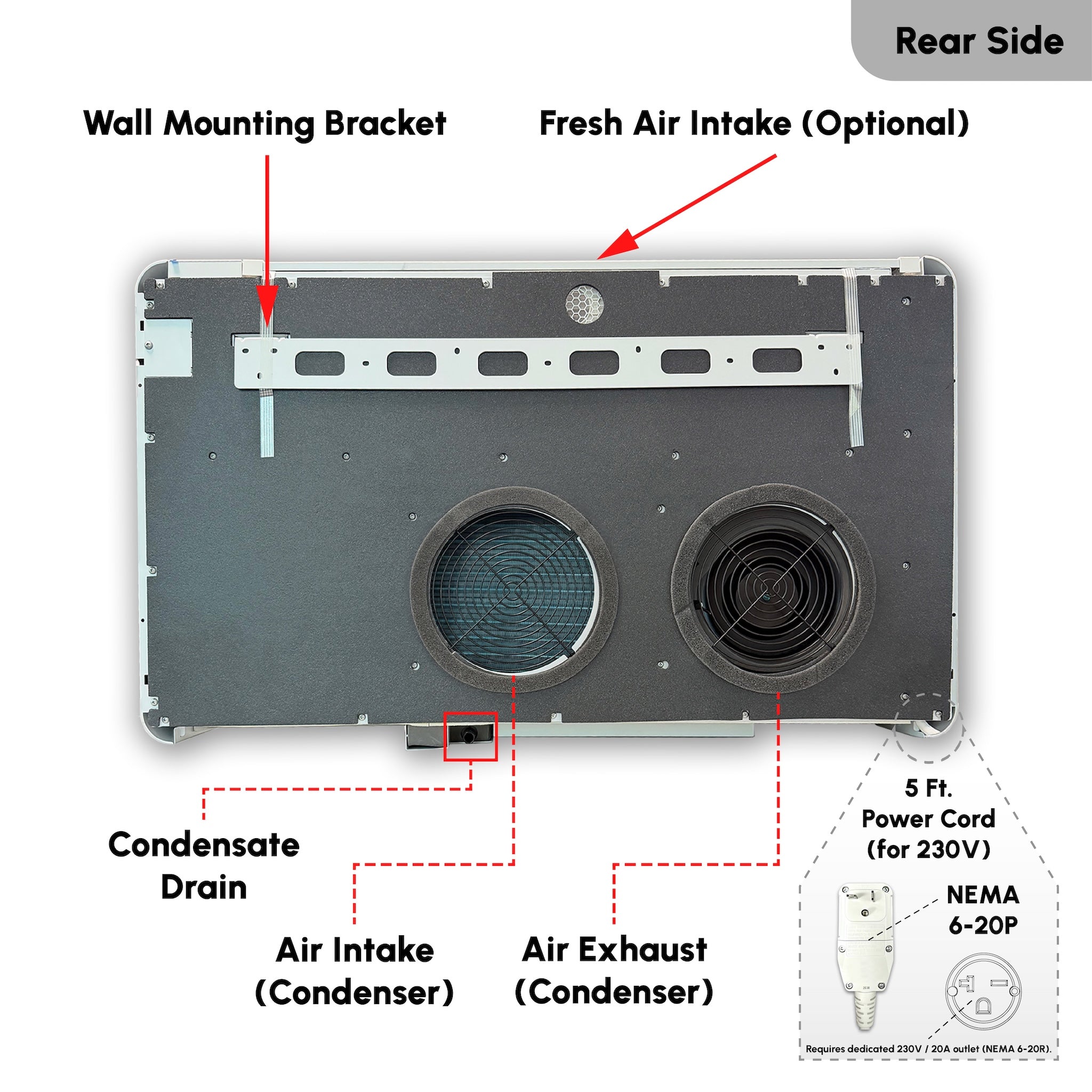 Pioneer 12,000 BTU All-in-One Console Inverter Heat Pump, Through-the-Wall Monoblock Packaged Unit with No Outdoor Condenser, 230V