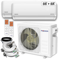 Dual Split 18000 BTU 1.5-Ton Quantum Ultra Wi-Fi 24 SEER2 Energy-Star Multi (2) Zone Wall Mount Air Conditioner Heat Pump 230-Volt
