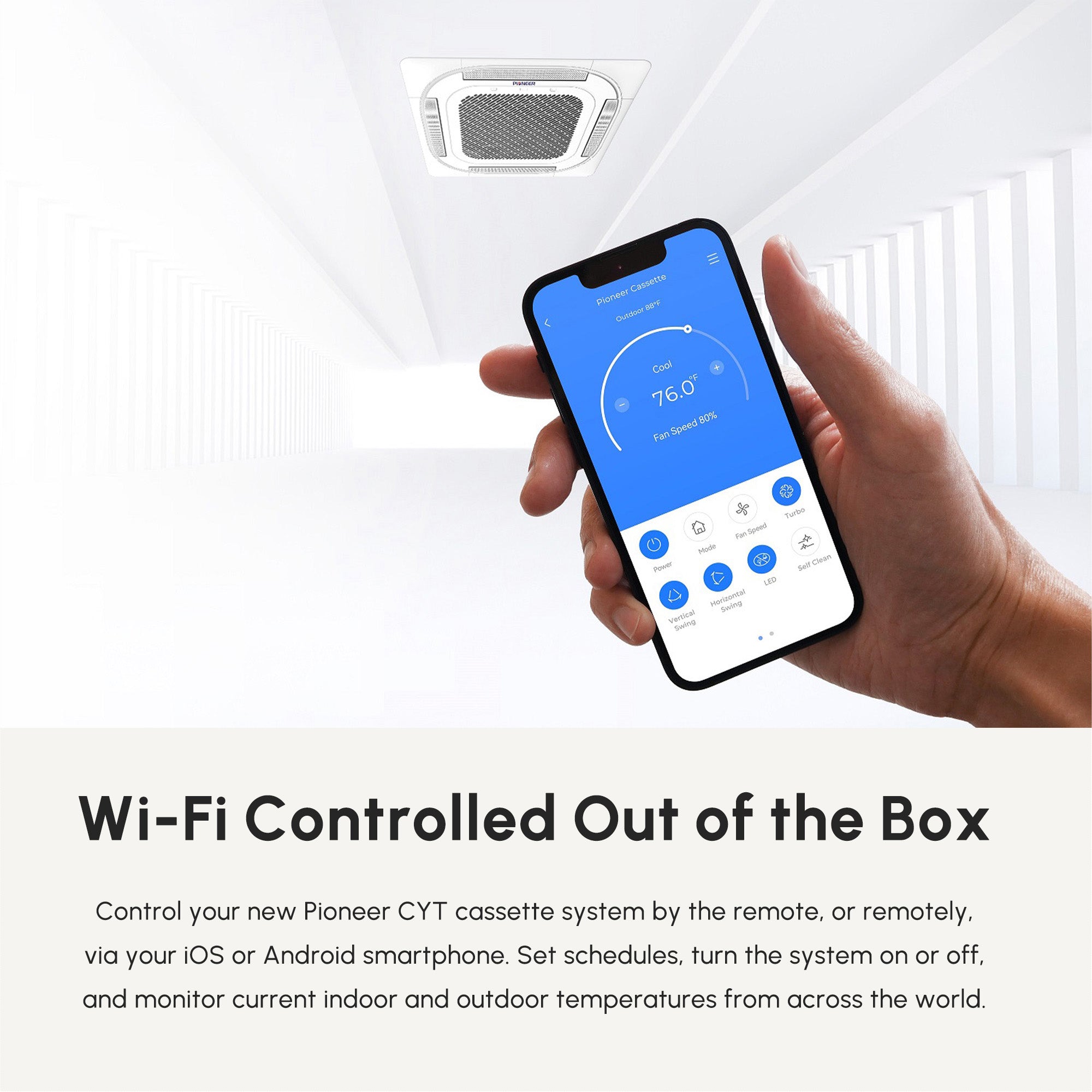 Dual Split 18000 BTU 1.5-Ton Quantum Ultra Wi-Fi 24 SEER2 Energy-Star Multi (2) Zone Ceiling Mount Air Conditioner Heat Pump 230-Volt