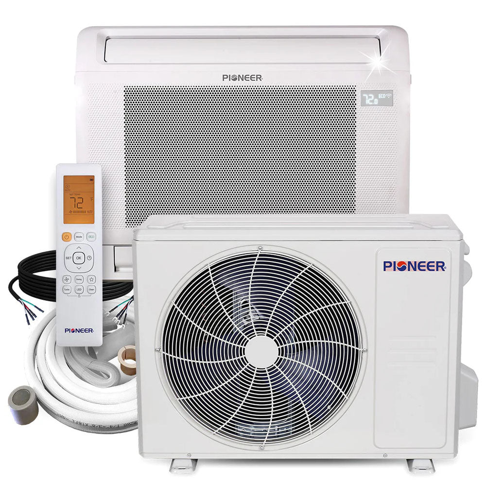 Pioneer® Quantum Ultra™ 12,000 BTU 24.6 SEER2 230V Floor/Low-Wall Mounted Console Ductless Mini-Split Air Conditioner Inverter Heat Pump Full Set