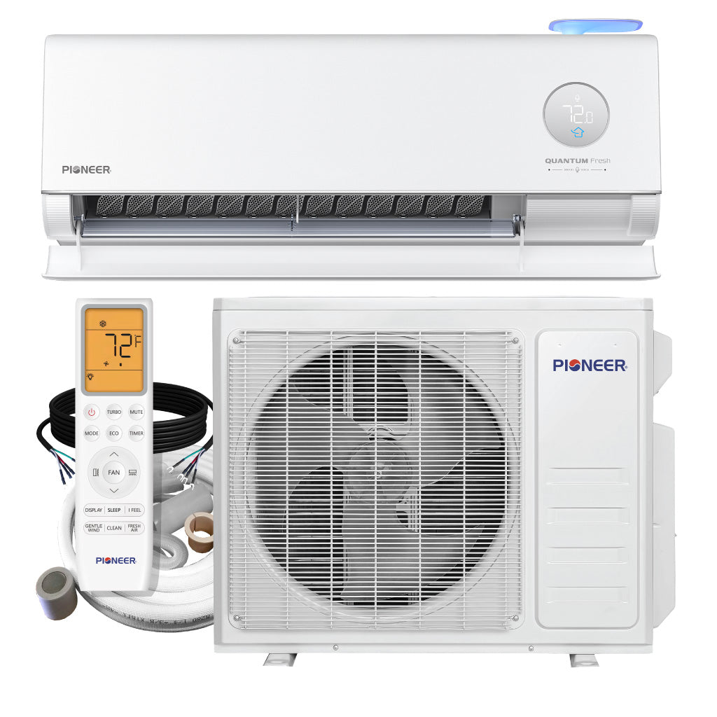 Pioneer Quantum Fresh Series 12,000 BTU 24 SEER2 Ductless Mini-Split Heat Pump Full Set