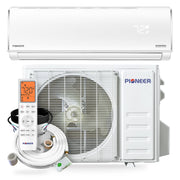Pioneer air conditioner with remote control on a white background