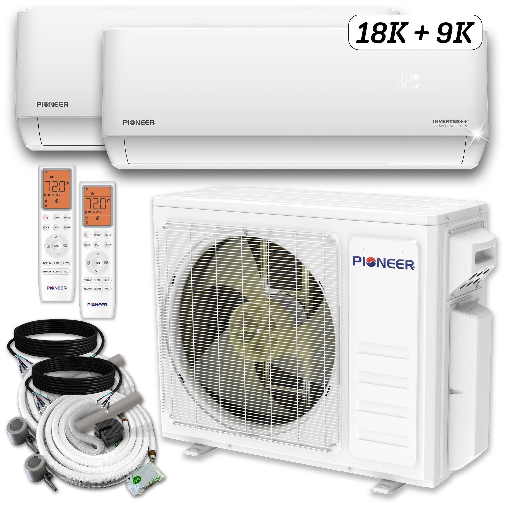 Dual Split 27000 BTU 2.25-Ton Quantum Ultra Wi-Fi 24 SEER2 Energy-Star Multi (2) Zone Heat Pump - Thumbnail 3