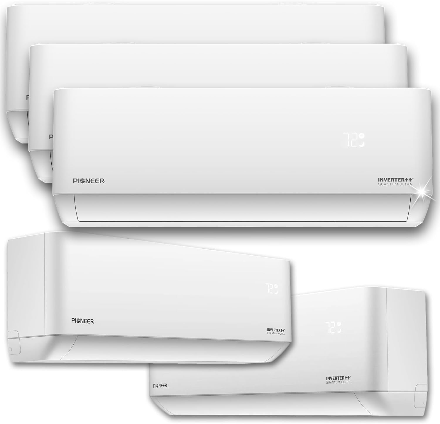 Quint Split 45000 BTU 3.75-Ton Quantum Ultra Wi-Fi 22 SEER Energy-Star Multi (5) Zone Wall Mount Air Conditioner Heat Pump 230-Volt