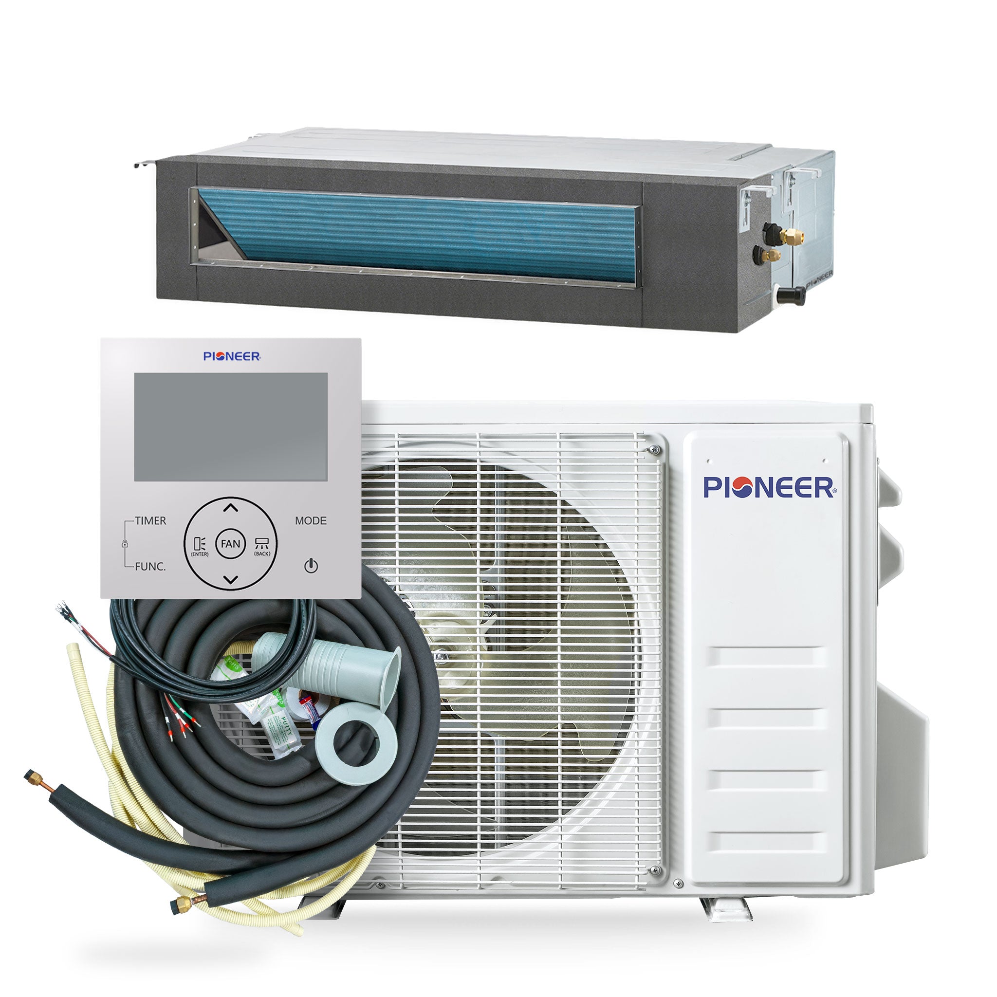 Pioneer Quantum Ultra 12,000 BTU 18.5 SEER2 230V Ceiling Concealed Ducted Mini-Split Air Conditioner Inverter Heat Pump Full Set - Thumbnail 5