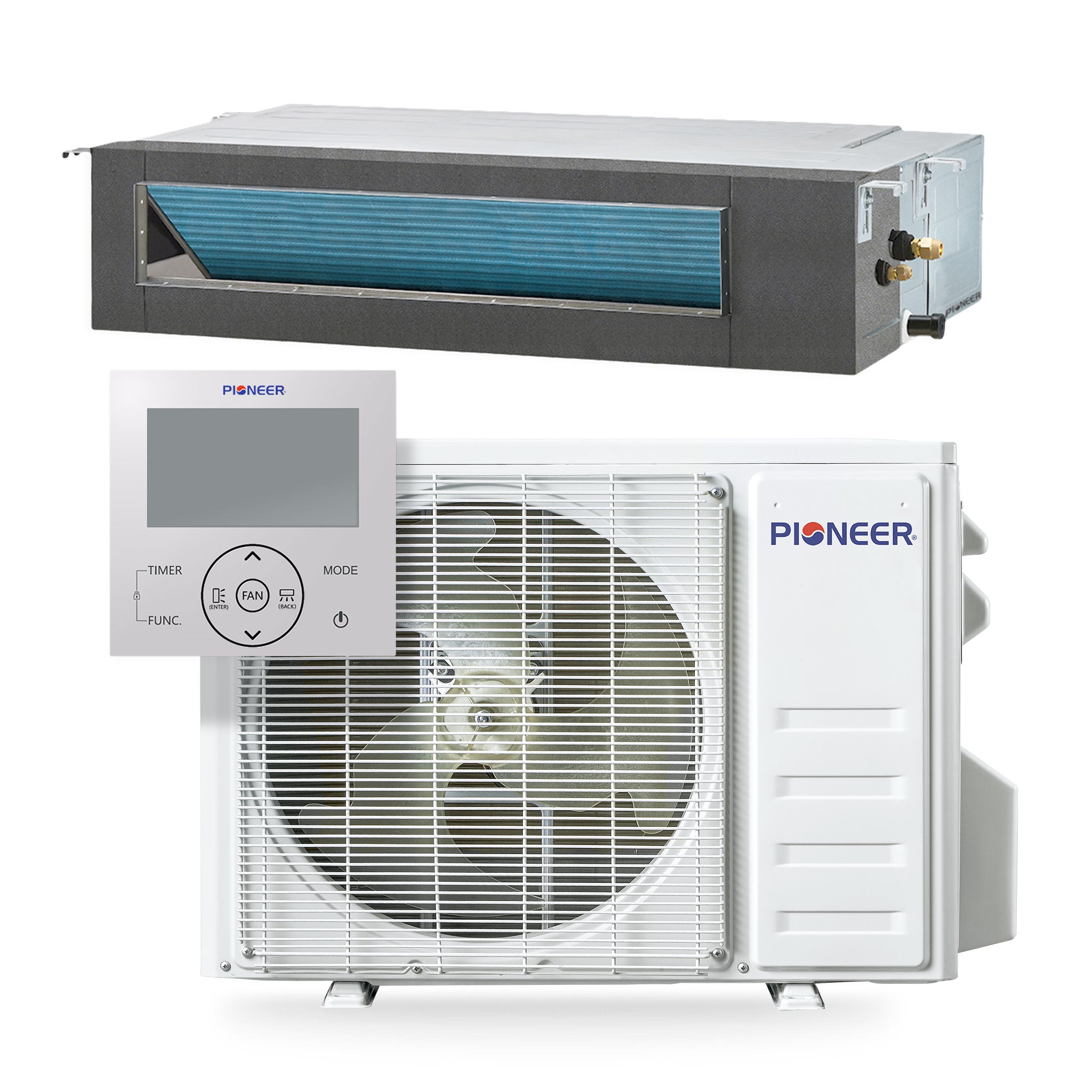 Pioneer® Quantum Ultra™ 24,000 BTU 19 SEER2 230V Ceiling Concealed Ducted Mini-Split Air Conditioner Inverter Heat Pump Full Set