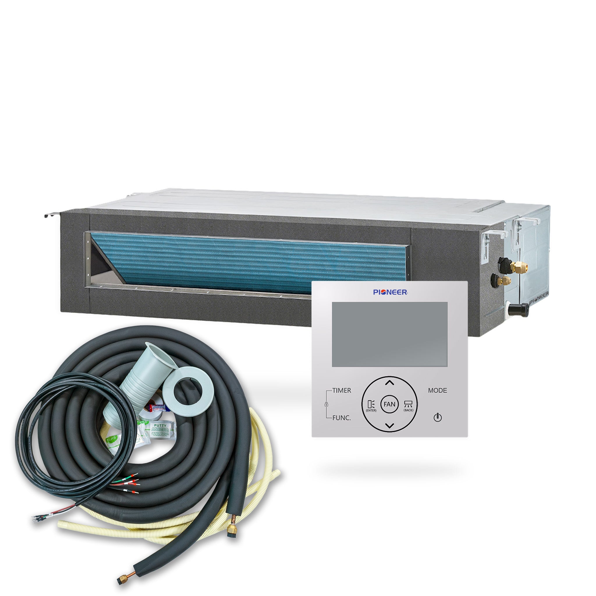 Pioneer Multi Zone 18,000 BTU Quantum Ultra Ceiling Concealed Indoor Section Ductable Mini-Split Wi-Fi Inverter++ Air Conditioner Heat Pump 230V - Thumbnail 3