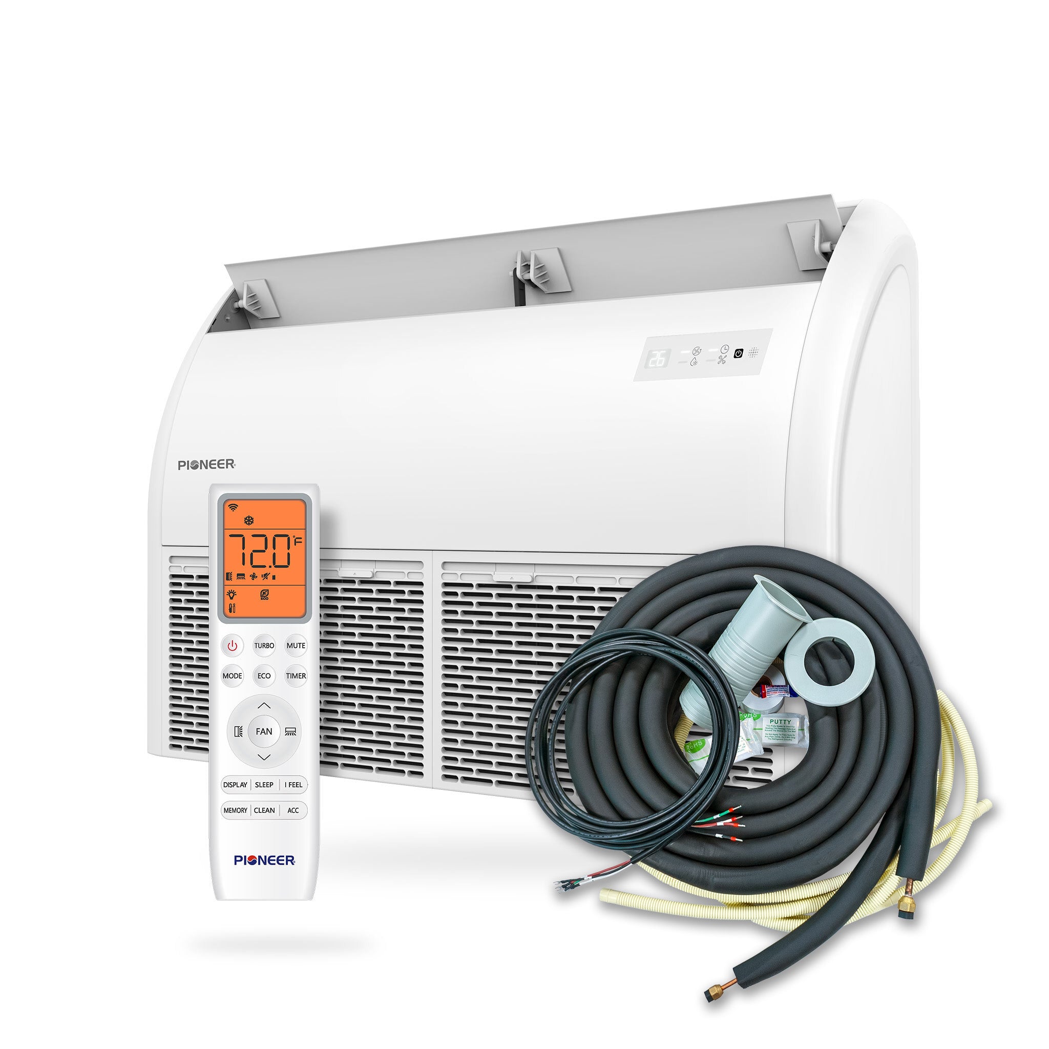 Pioneer® Multi Zone 18,000 BTU Quantum Ultra Floor-Ceiling Flex Mount Indoor Section Ductless Mini-Split Wi-Fi Inverter++ Air Conditioner Heat Pump 230V