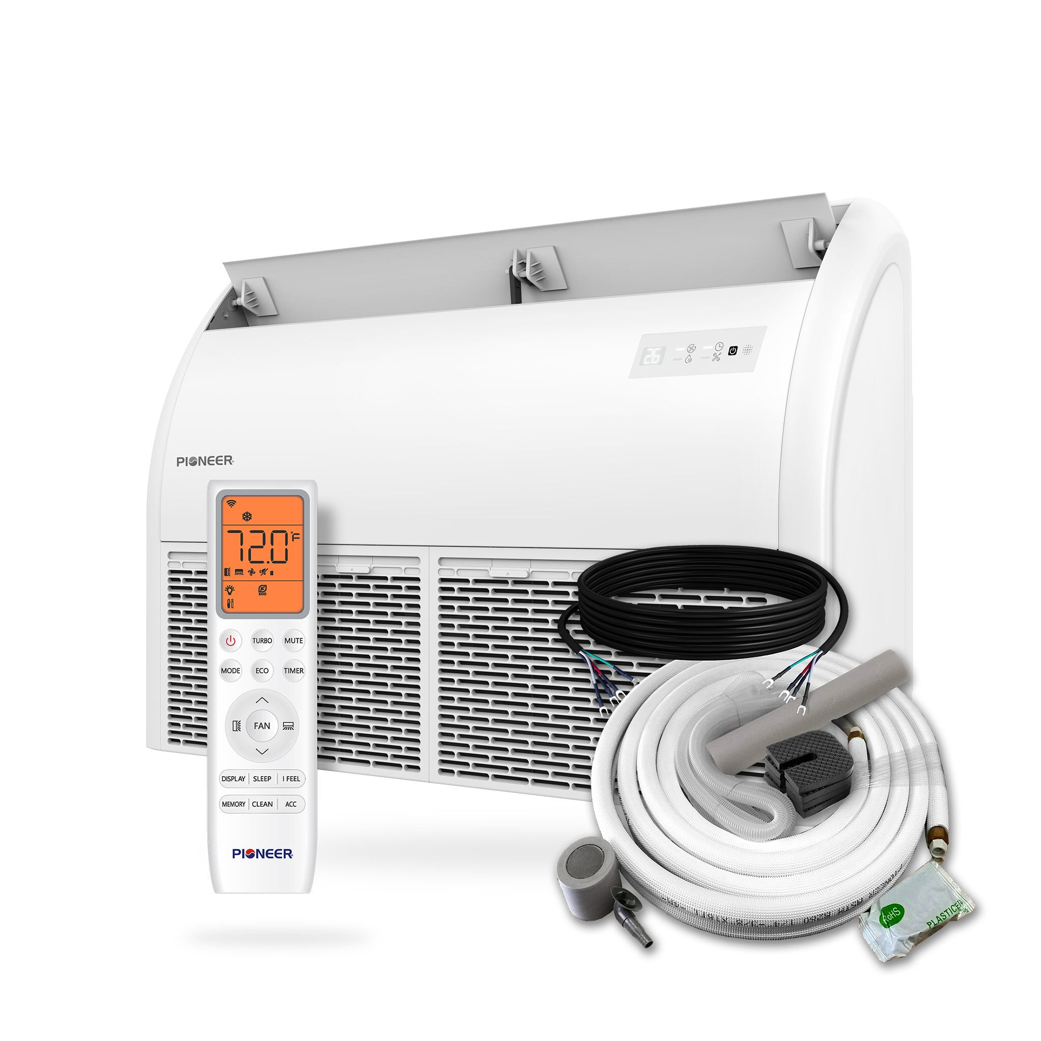 Pioneer® Multi Zone 18,000 BTU Quantum Ultra Floor-Ceiling Flex Mount Indoor Section Ductless Mini-Split Wi-Fi Inverter++ Air Conditioner Heat Pump 230V