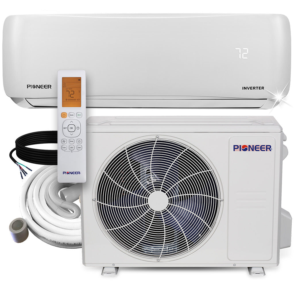 Pioneer® 24,000 BTU 18 SEER 230V Inversor mini-split sin ductos + sistema de bomba de calor de aire acondicionado Juego completo