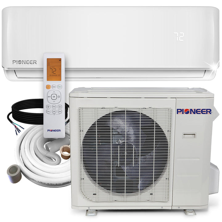 Pioneer® 36,000 BTU 17.5 SEER 230V Inversor mini-split sin ductos + sistema de bomba de calor de aire acondicionado Juego completo