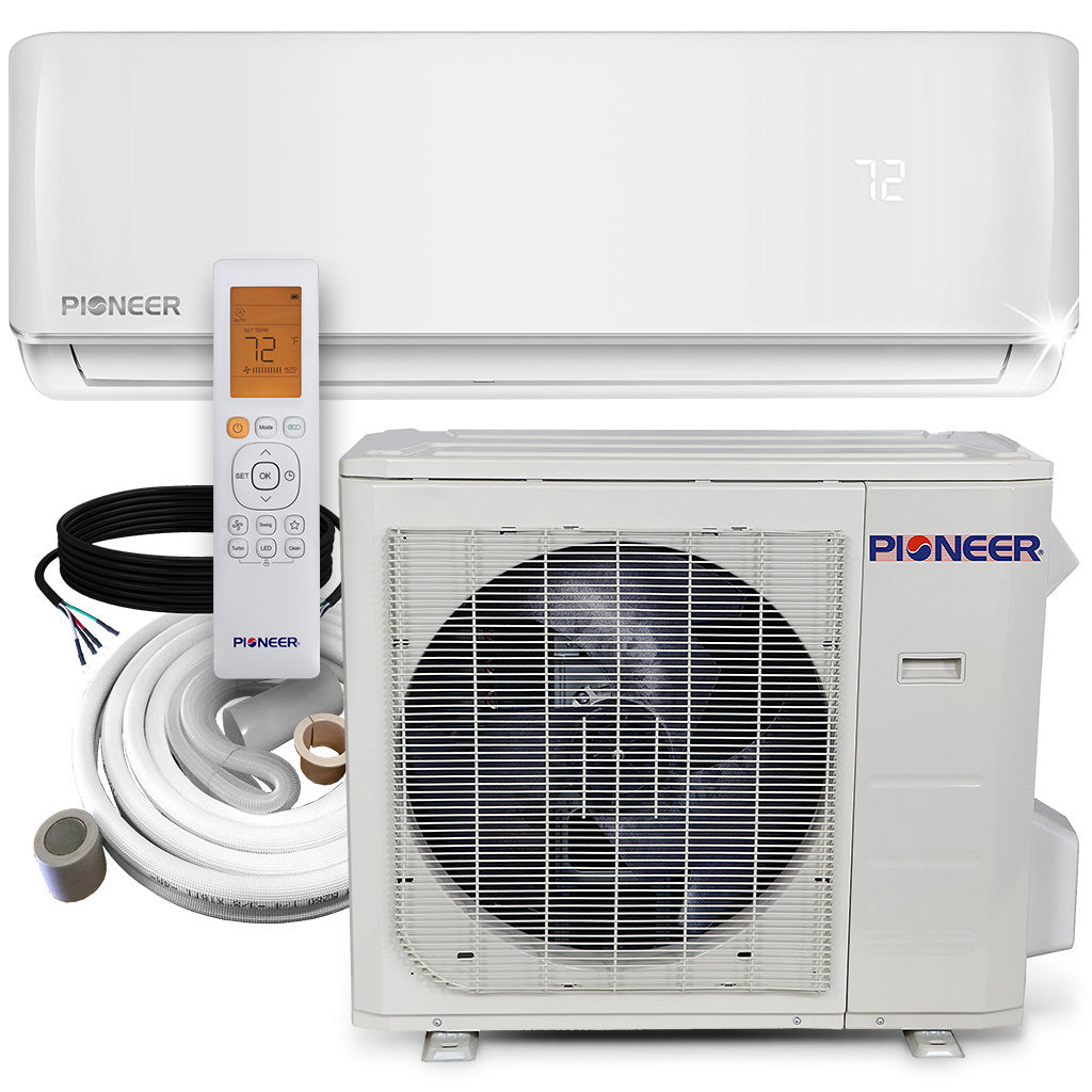 Pioneer® 30,000 BTU 18.6 SEER 230V Inversor mini-split sin ductos + sistema de bomba de calor de aire acondicionado Juego completo