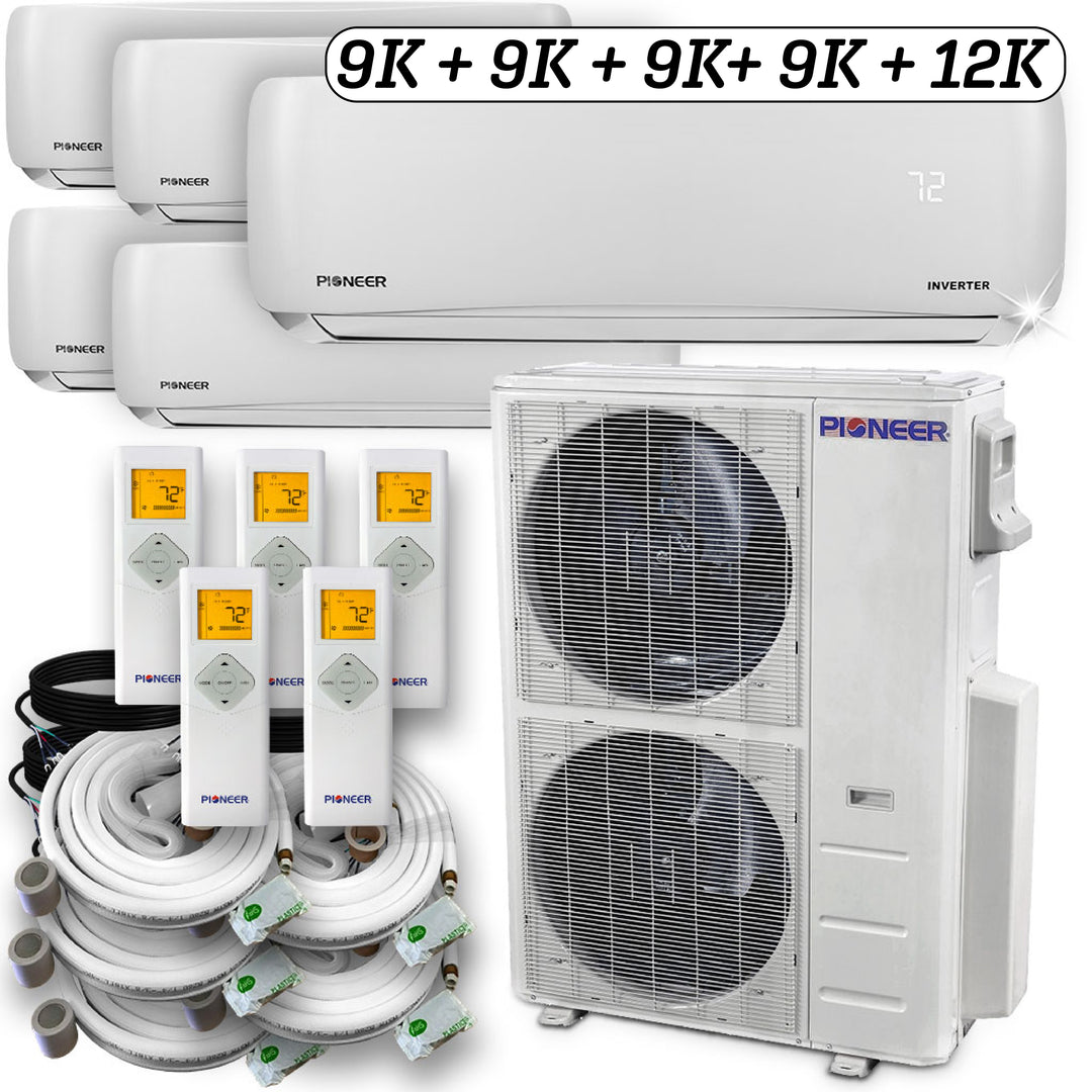 Quint 48000 BTU 4-Ton 21.5 SEER Multi (5) Zone Wall Mount Air Conditioner Heat Pump 230-Volt