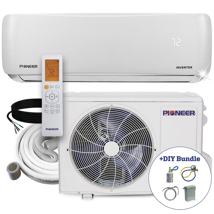 Pioneer® DIY 9,000 BTU 20.5 SEER 115V Ductless Mini-Split Inverter + Air Conditioner Heat Pump System Bundle